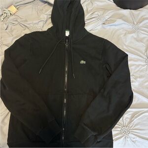 Lacoste Classic Black Zip-Up Hoodie